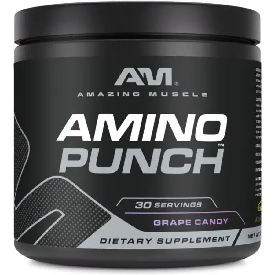 어메이징 머슬 아미노 펀치 30제공량 포도 캔디 맛 <b>아미노산 혼합물</b> 카페인 녹차 그린 커피빈 추출물 바이