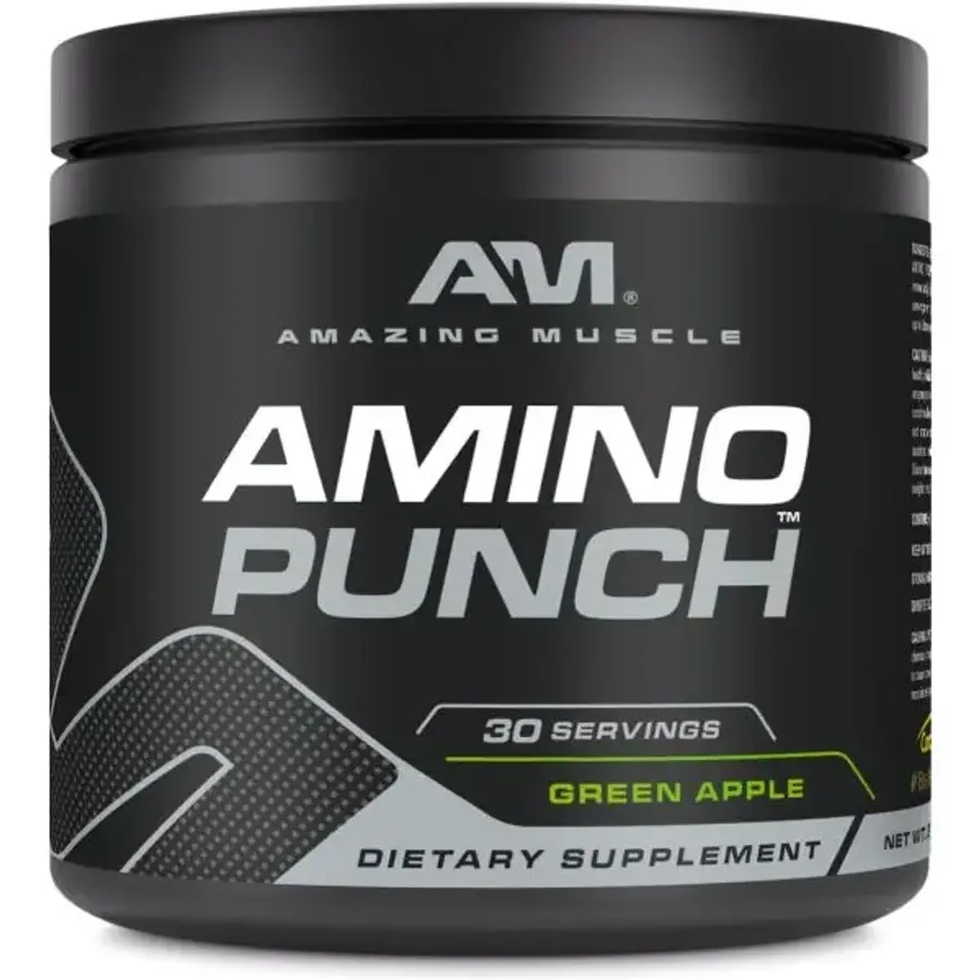 어메이징 머슬 아미노 펀치 30제공량 그린 애플 맛 <b>아미노산 혼합물</b> 카페인 녹차 커피빈 추출물 바이오페린