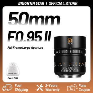 브라이트인 스타 50mm F0.95 II 풀프레임 초대형 조리개 수동 초점 인물 렌즈 (소니 E, 니콘 Z, 캐논 EOS R, RF L 마운트용)