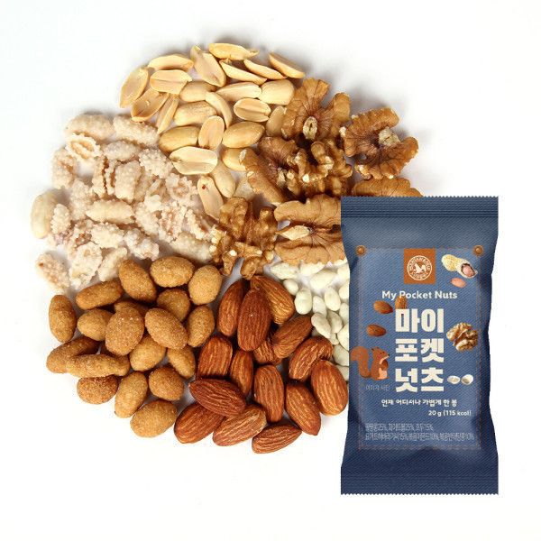 산과들에 마이포켓넛츠 20g 100봉 (25,750원) (무료)