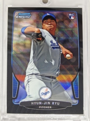 2013 BOWMAN CHROME 탑스 크롬 류현진 블랙 웨이브 리프렉터 루키 MLB 메이저리그 야구 스포츠 카드 ★