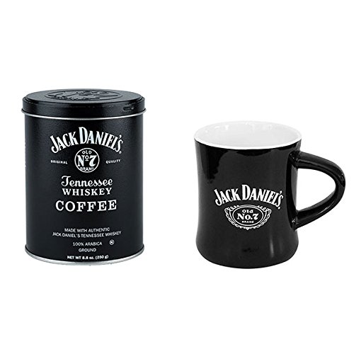 2종 세트 블랙/화이트 잭 다니엘스 커피 및 머그 세트 Jack Daniels Coffee and Mug Set (Black/White 8.8 oz) - 100% Arabi  1개