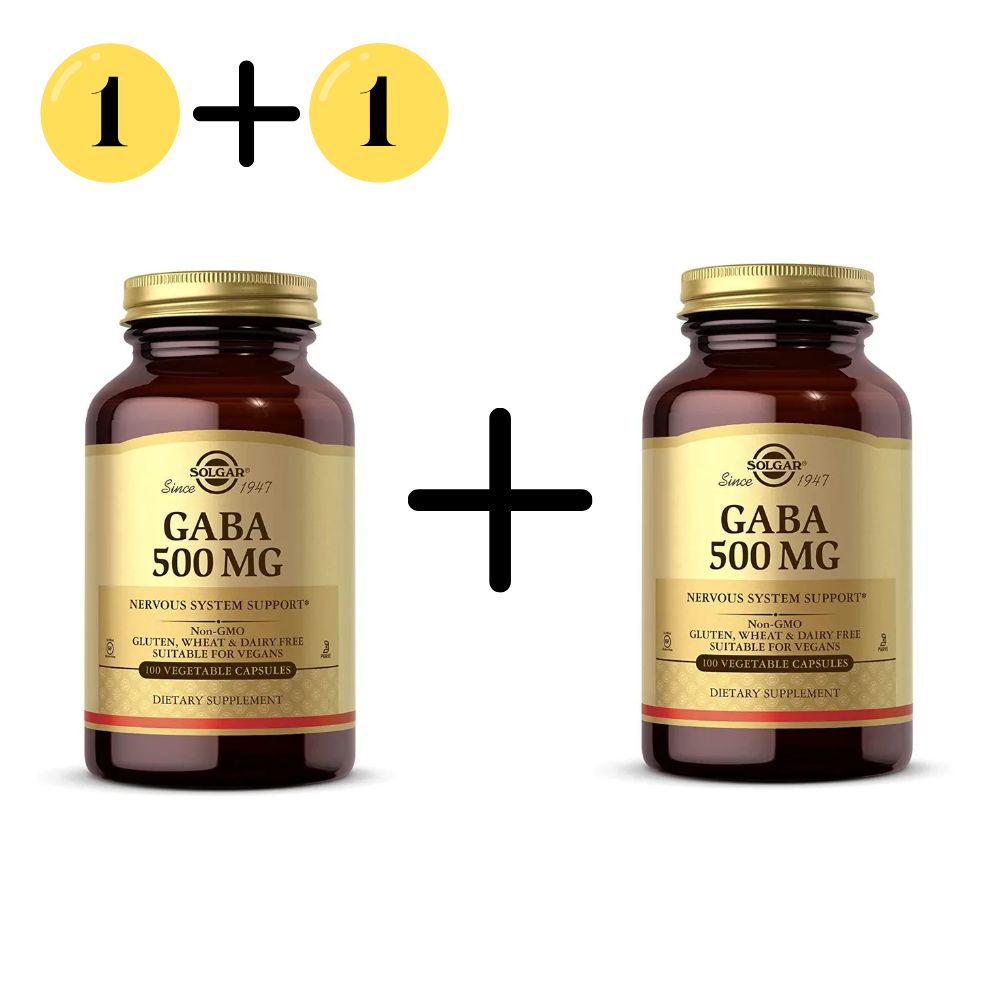 1+1 솔가 GABA 500mg 100캡슐 감마 아미노부티릭산 비건 글루텐프리 논GMO  2개
