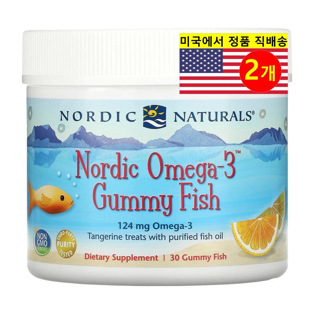 노르딕네츄럴스 노르딕<b>오메가3 구미피쉬</b> 귤간식 <b>124mg</b> 30젤리  2개  30정