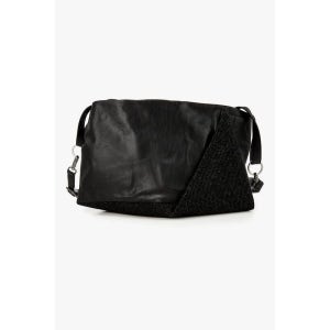 요지야마모토 울 패치 레더 드레이프 백 블랙 2509421095 DISCORD 153592908