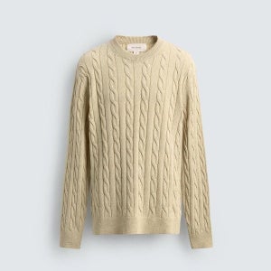 자라 코튼 혼방 케이블 니트 라운드넥 스웨터 2129/400/727 VANILLA_P0182129400VANILLA