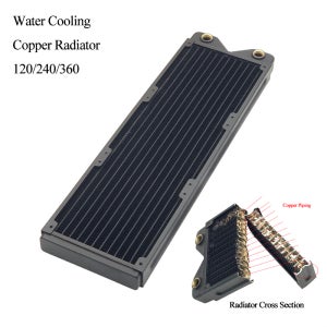 AICOOLER 구리 120/240/360mm PC 라디에이터 히트 싱크 교환기 2.7cm 블랙 액체 쿨러 두께 워터 쿨링 팬 12CM