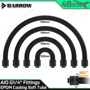 Barrow AIO EPDM 소프트 튜브 G1/4 피팅 200/300/400/500mm 부식 방지 파이프 PC 수냉식 MOD TXKN-3/8 H01T