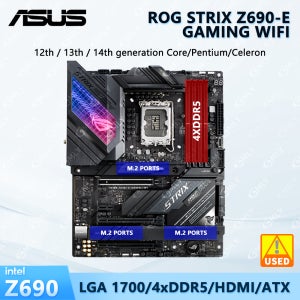 ASUS STRIX Z690-E 게이밍 WIFI 마더보드 LGA 1700 DDR5 192GB Z690 지원 i9-13900K i7-13700K i5-13600K CPU M.2 Wi