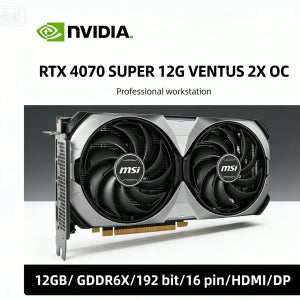 RTX 4070 SUPER 12GB GPU MSI RTX4070 S 12G VENTUS 2X OC 그래픽 카드, 12GB GDDR6X 192비트 16핀 21Gbps, PSU 650
