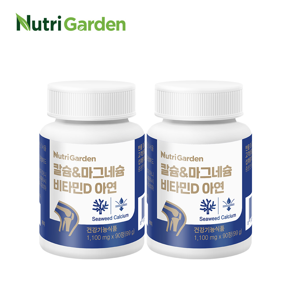 뉴트리가든 칼슘 마그네슘 비타민D 아연 90정, 6개
