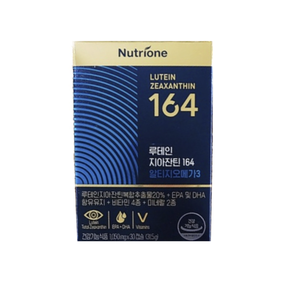 <b>뉴트리원라이프</b> <b>루테인</b> 지아잔틴 164 <b>알티지 오메가</b>3 1050mg x 30캡슐 1개 -DL-