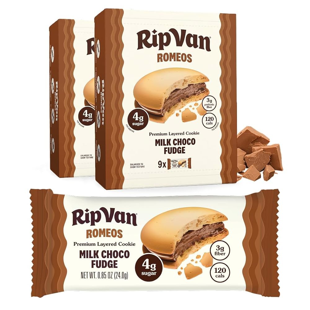 립반 로미오스 <b>밀크</b> 초코 퍼지 쿠키 저설탕 키토 <b>식단관리</b> 간식 18개입