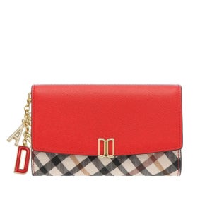 닥스 [선물포장/쇼핑백동봉] 레드 체크배색 DD로고 3단 중지갑 DCWA6E403J 428519