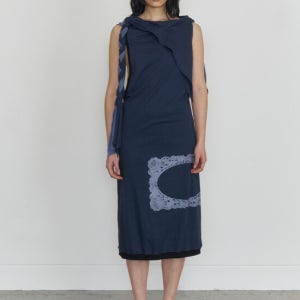 오들리워크샵 Braided Cape Dress, Midnight