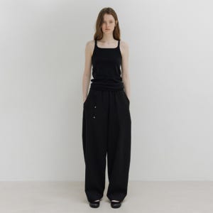 모이아 Folded Banding Pants (Black)