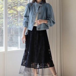 Lux 하이넥 볼륨 데님자켓[JK339J03,1005]