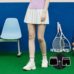 텐더 플리츠 미니 스커트 화이트 골프의류 짧은스커트