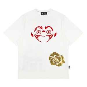 [몽키플라워] 공용 M민화드로잉 레귤러핏 반팔티셔츠/MM1WTS09U WHITE MM1WTS09UWH