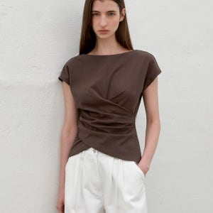 [아틀리에나인] (T-7048)LOWER WAIST TUCK JERSEY TOP_NMO3NJ-T7048M0