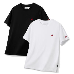 [키르시] 스몰 체리 스탠다드 티셔츠 투팩 [화이트 / 블랙]