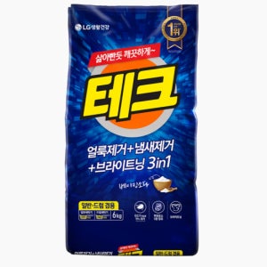 [테크] 3in1 분말세제 세탁세제 일반드럼 겸용 리필 6KG