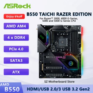 ASROCK B550 TAICHI 레이저 에디션 B550 AM4 메인보드 CPU 지원 R9 5950X R7 5800X3D R5 5500 R5 5600X 메모리 램 DDR4 ATX 