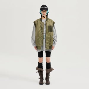 [럭키슈에뜨] Print Point Long Length Long-Sleeved T-Shirt (melange grey)_LFTAS25190GYM