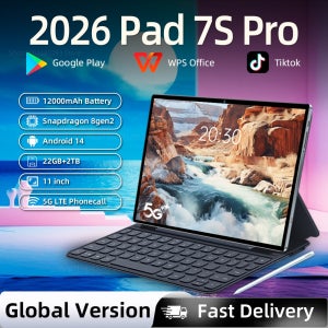 패드 7S 프로 글로벌 버전 정품 태블릿 11인치 HD 4K 스냅드래곤8 gen2 안드로이드 14 22GB+2TB 5G 듀얼심 블루투스 와이파이 GPS 태블릿