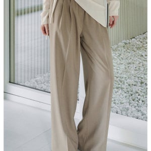 [앳코너] Two-tucked Wide banding Slacks Khaki AT6PAA022KK