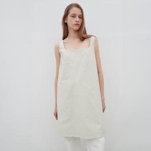 [르바] Squared-Neck Mini Dress - Sage Mint (기장선택)