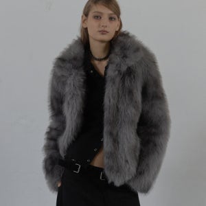 [셋업이엑스이] FAUX FUR JACKET / CHARCOAL 25WINTER03EXE