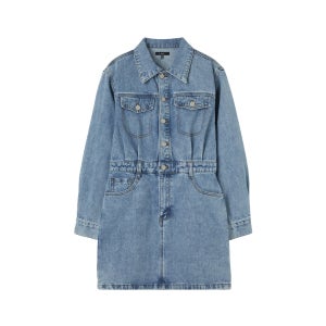 랩 슬럽 워싱 루즈핏 데님 원피스 AS1DO260 463691