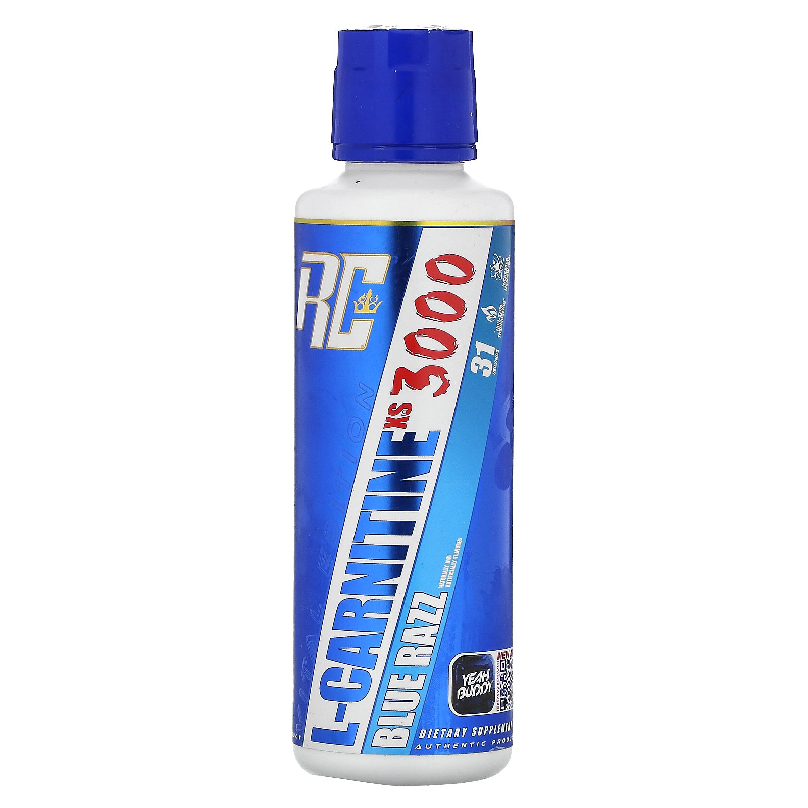 Ronnie Coleman 로니 콜먼 엘-<b>카르니틴 3000 블루 라즈</b> 16 fl oz (473.28 ml) 리퀴드 <b>카르니틴</b> 영양제