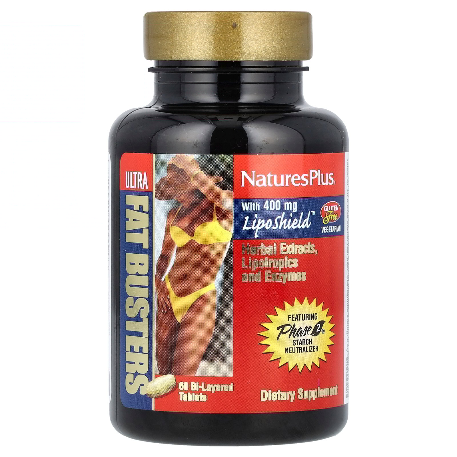 NaturesPlus <b>네이처스플러스 체지방</b>관리 60 바이레이어드 태블릿 건강 보조식품