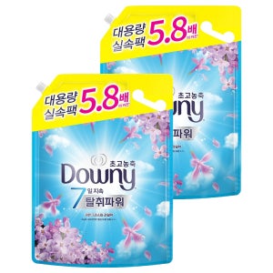다우니 초고농축 섬유유연제 레몬그라스와 라일락 리필 4.1L  2개  탈취파워