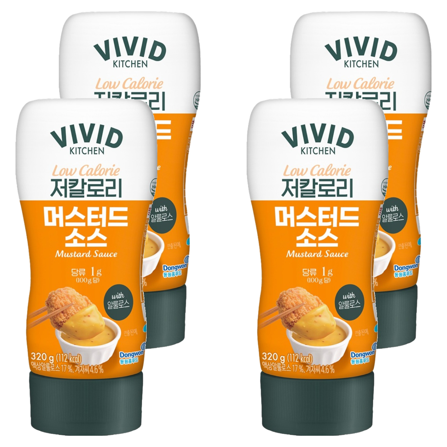 비비드키친 저칼로리 머스터드소스, 320g, 4개 (8,720원) (무료)