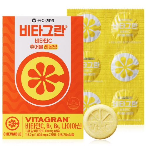 비타그란 비타민C 츄어블 레몬맛 1600mg x 72정, 1개