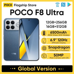 글로벌 버전 포코 F8 울트라 5G 스마트폰 스냅드래곤 8 엘리트 5세대 6.9인치 120Hz 디스플레이 6500mAh 100W 하이퍼차지 50W 무선 NFC