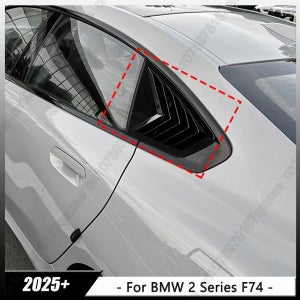 BMW 2 시리즈 F74 2025+ ABS 글로스 블랙 자동차 리어 윈도우 셔터 커버 트림 윈도우 루버 사이드 벤트 트림 자동차 액세서리