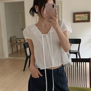 [군살커버]젠느 프릴 브이넥 가디건  블라우스 (3color)