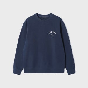 [애드호크] 남성 쭈리 베이직 원포인트 아트웍 스웻셔츠 (NAVY) (HC2LTA1)