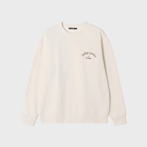 [애드호크] 남성 쭈리 베이직 원포인트 아트웍 스웻셔츠 (IVORY) (HC2LTA1)