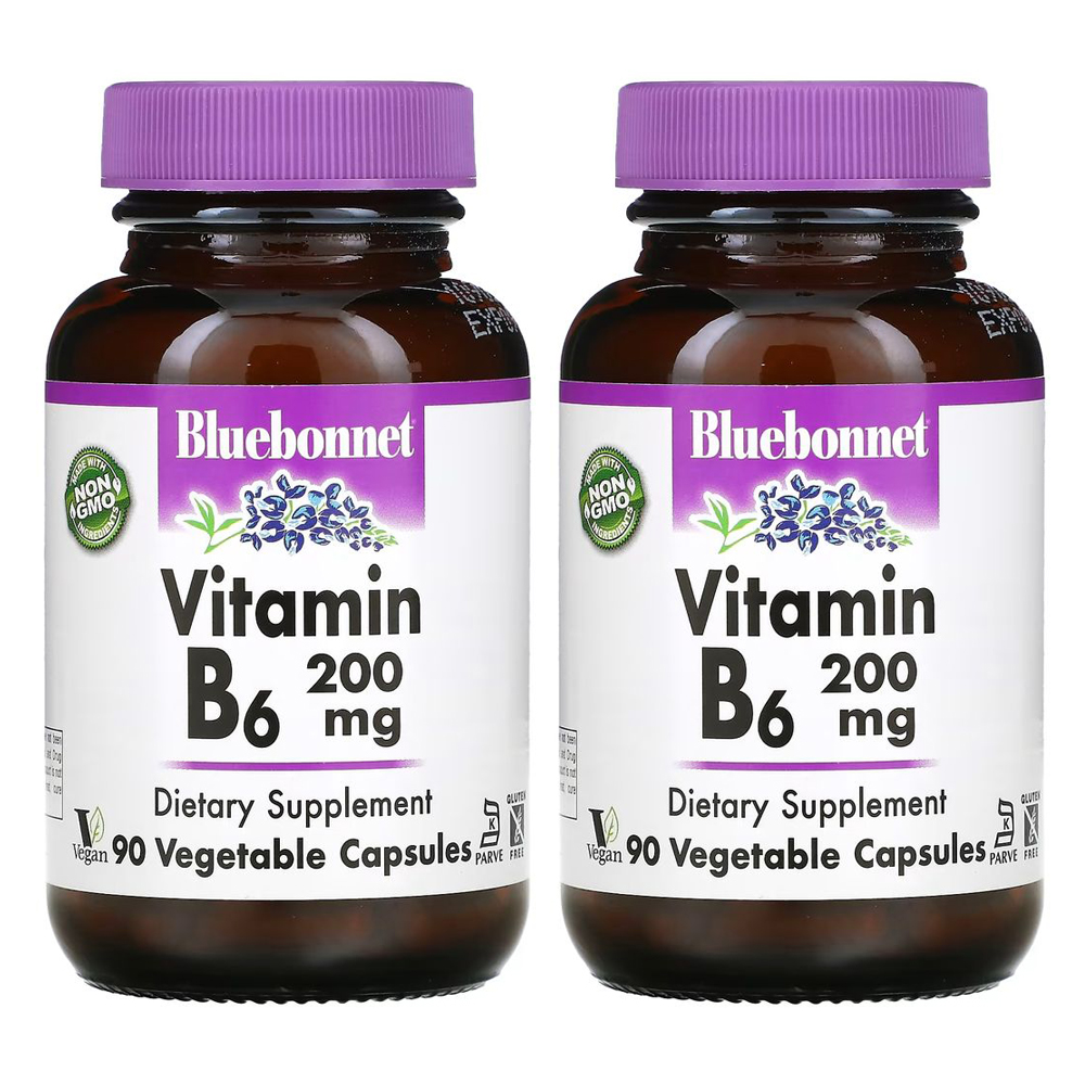 블루보넷 비타민B6 P-5-P 50mg 식물성 캡슐 90캡슐, 4개