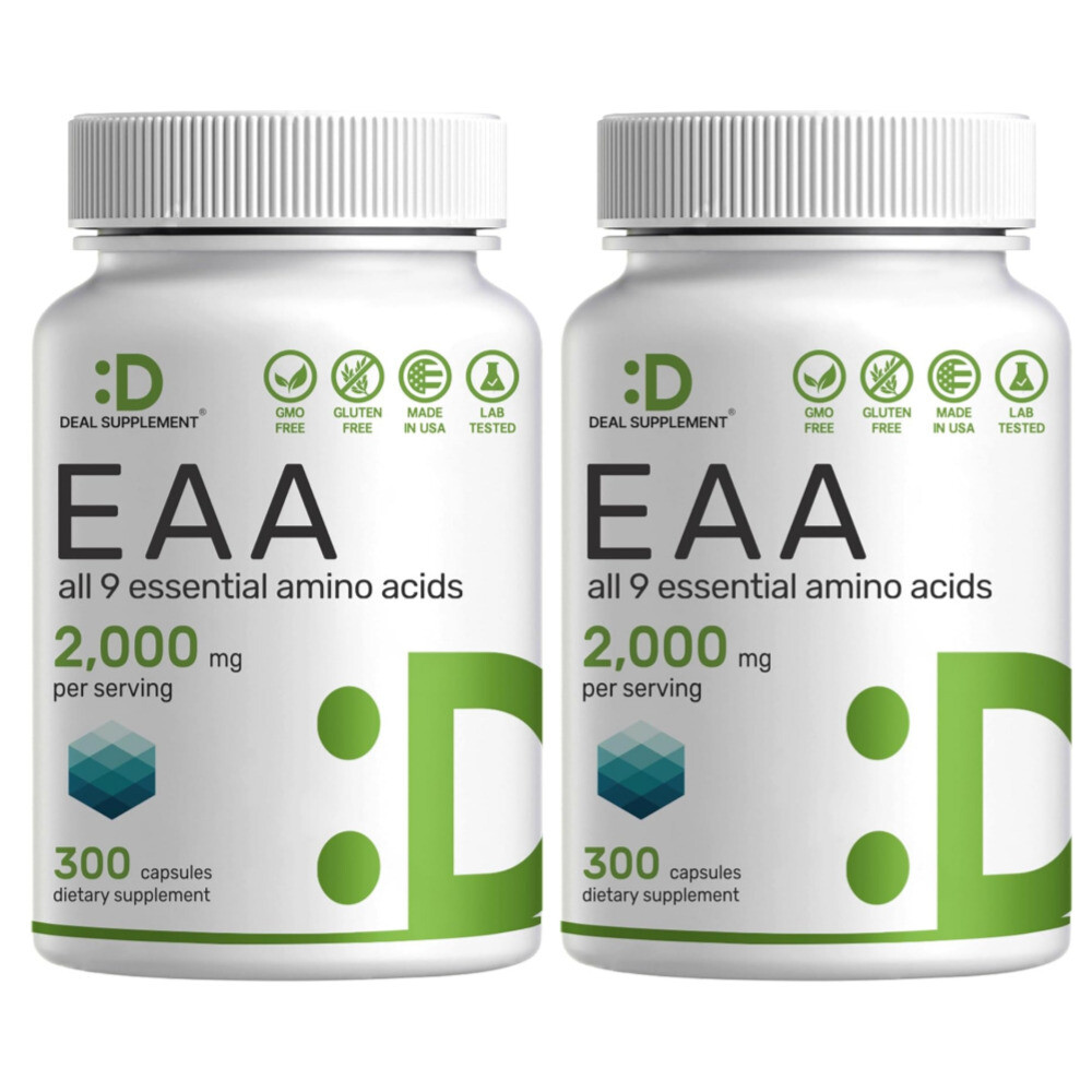 딜서플리먼트 EAA L 류신 라이신 트레오닌 <b>발린</b> 이소류신 2000mg 300캡슐 2팩