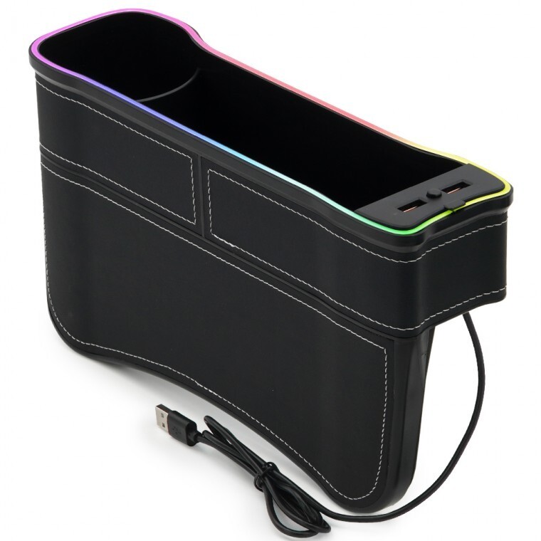 보조석 멀티 C80 사이드포켓 충전기 컵홀더 틈새 수납함 QC3.0 USB 차량용 무드등