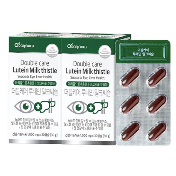 로니웰 로니웰 <b>더블케어 루테인 밀크씨슬</b> (1000mg x 30캡슐 x 2개)