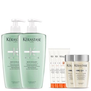 케라스타즈 [단독] 듀오 세트 방 디발렁 딥클렌징 대용량 샴푸 500ml (+뉴트리티브 테르미크 30ml 3개+ 덴시피크 샴푸 80ml 2개)