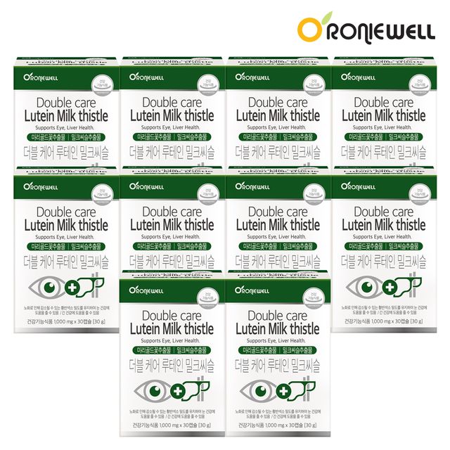 로니웰 로니웰 <b>더블케어 루테인 밀크씨슬</b> 1000mg 30캡슐 x 10개(10개월분)