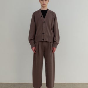 우마뭉 Pure Supima Tucked Pants_Wood